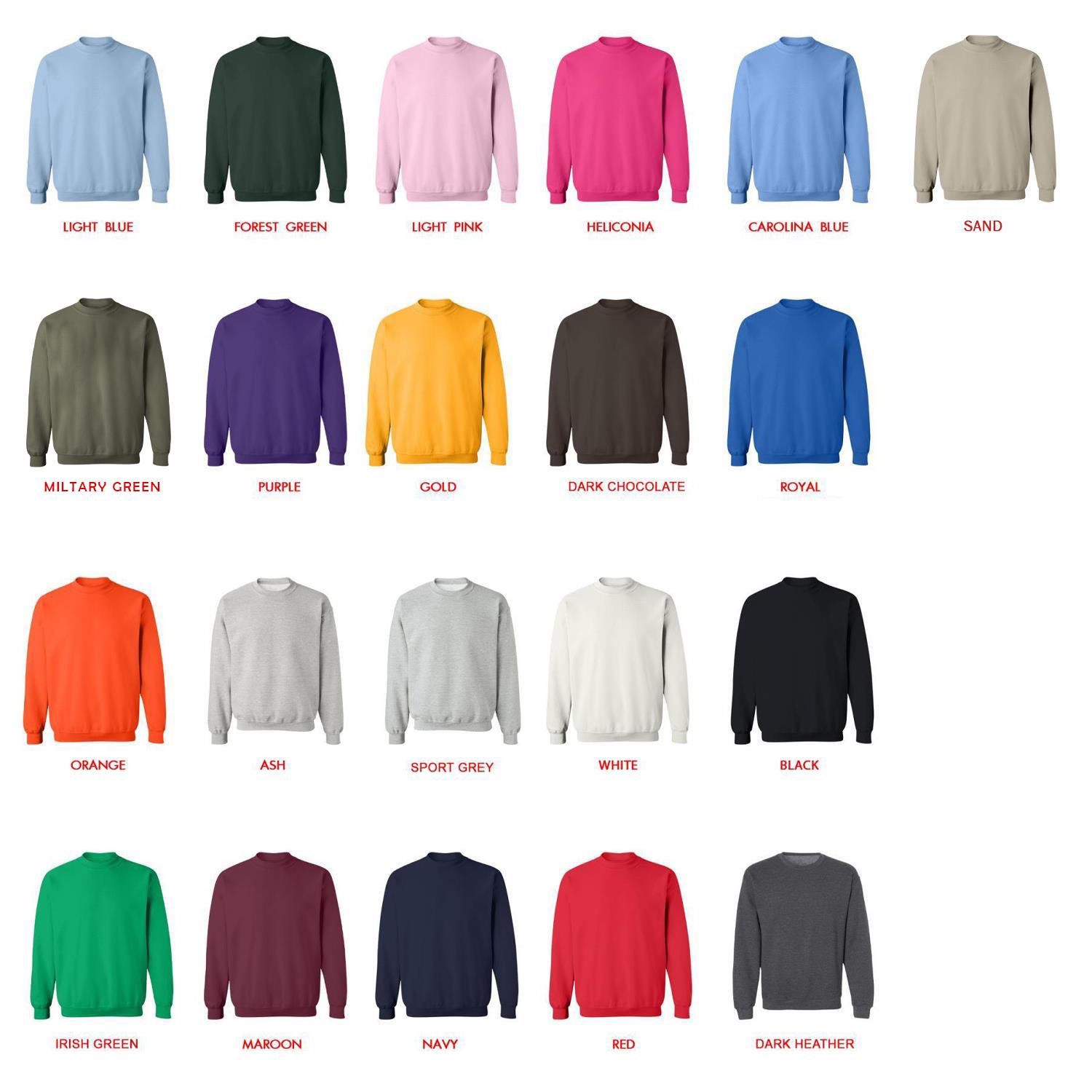sweatshirt color chart - Vet Gifts UK