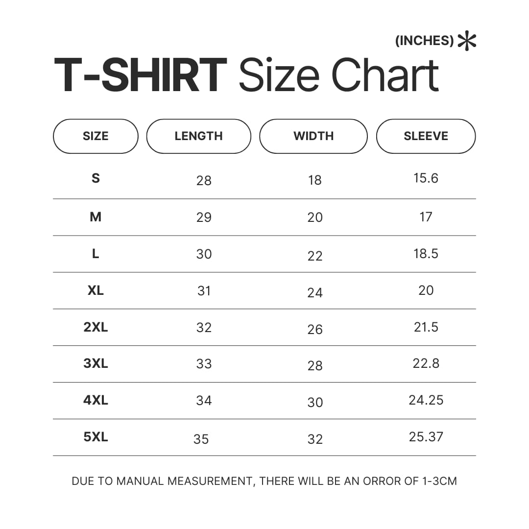 T shirt Size Chart - Vet Gifts UK