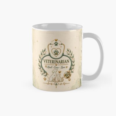 Elegant Sage Veterinarian Gold Stethoscope Mug