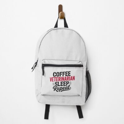 Coffee Veterinarian Sleep Repeat Humor Backpack