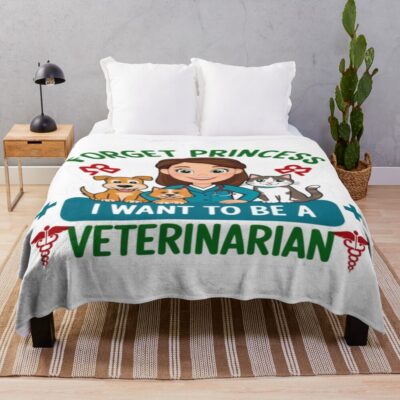 Forget Princess Become A Veterinarian Throw Blanket