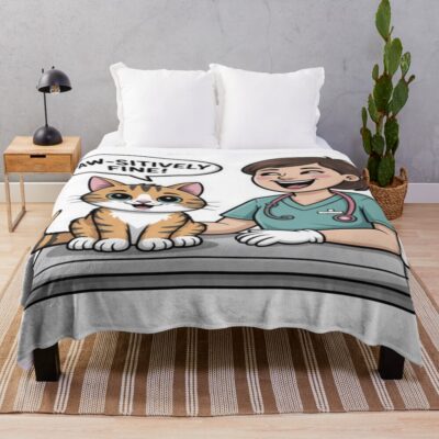 Funny Veterinarian Technician Work Life Throw Blanket