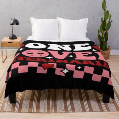 Loved Veterinarian Groovy Retro Throw Blanket