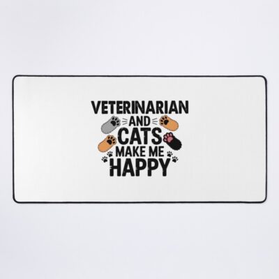 Happy Veterinarian With Cat Friends Mouse Pad