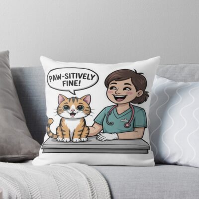Funny Veterinarian Technician Work Life Throw Pillow